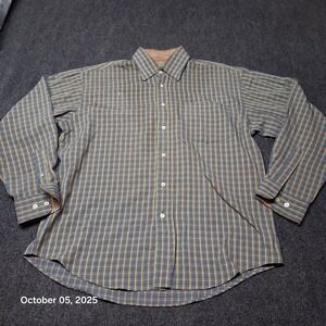 Bugatchi Uomo Pocket Shirt Size Medium Plaid Modal Rayon Green